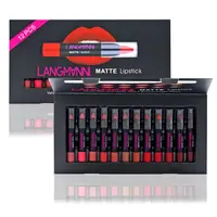 

Langmanni Brand Lip Makeup 12PCS Matte Lipstick Waterproof Long Lasting Velvet Lip Stick Nude Red Lip Pencil Set Make up