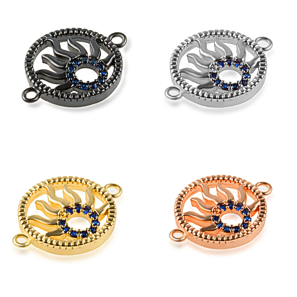 

Sun Flower Connector Cz Micro Paved Findinging Cubic Zirconia Connector Necklace Bracelet Diy Accessories