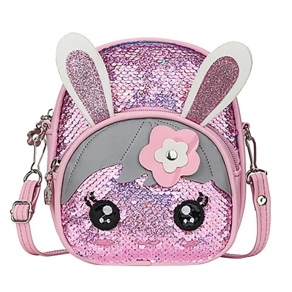 

Children Blinking Backpack High Quality Leather Backpacks Fashion Cute Rabbit Ear Girls Back Pack Shoulder Bag