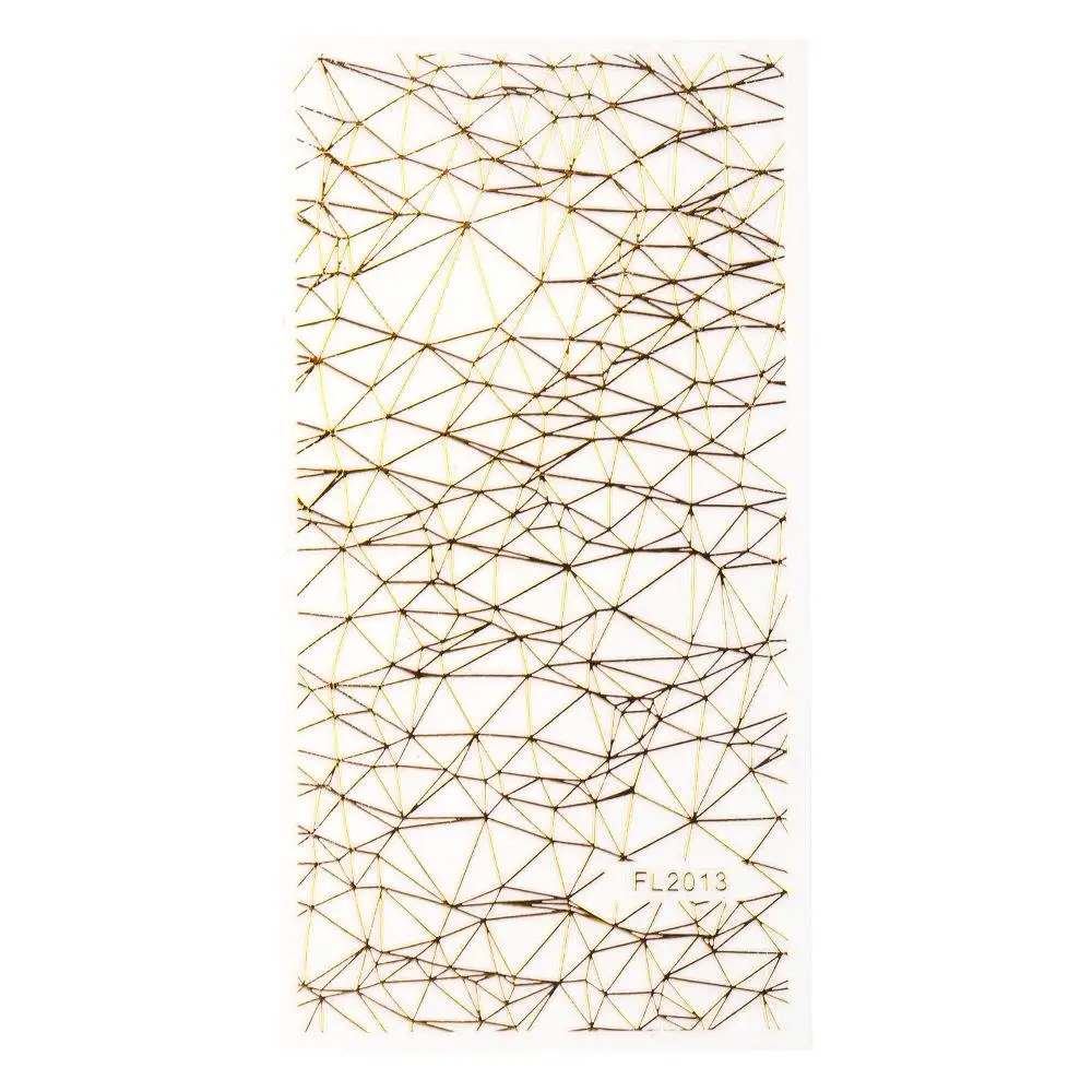 

Direct selling 3D nail art sticker gold geometry line adhesive gel nail stickers, Picture
