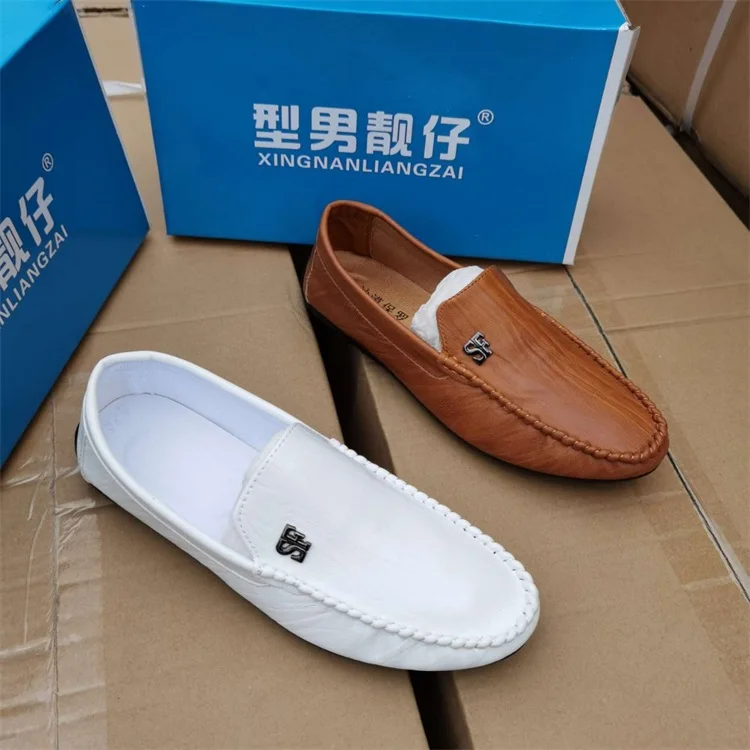 

MD8164 Mens Casual Brown and white Leather Shoes Wholesale - Latest Design