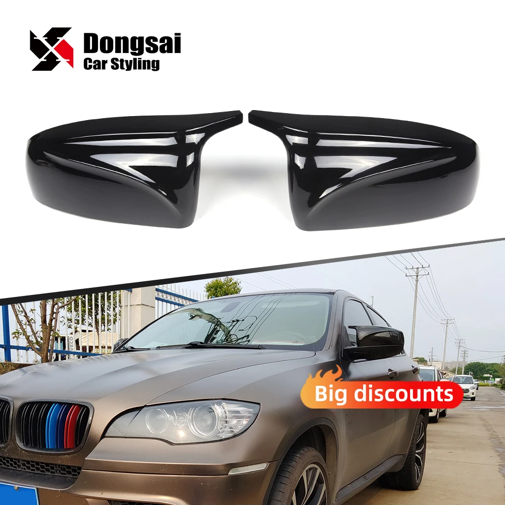 

ABS Gloss Black Side View M Look Wing Mirror Housing Covers Caps for BMW X5 X6 E70 E71 M Sport M Tech 2007-2014
