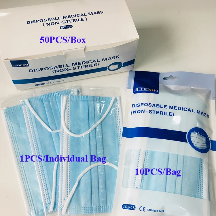 
CE Approved 3 ply disposable faciales mascarillas medical 