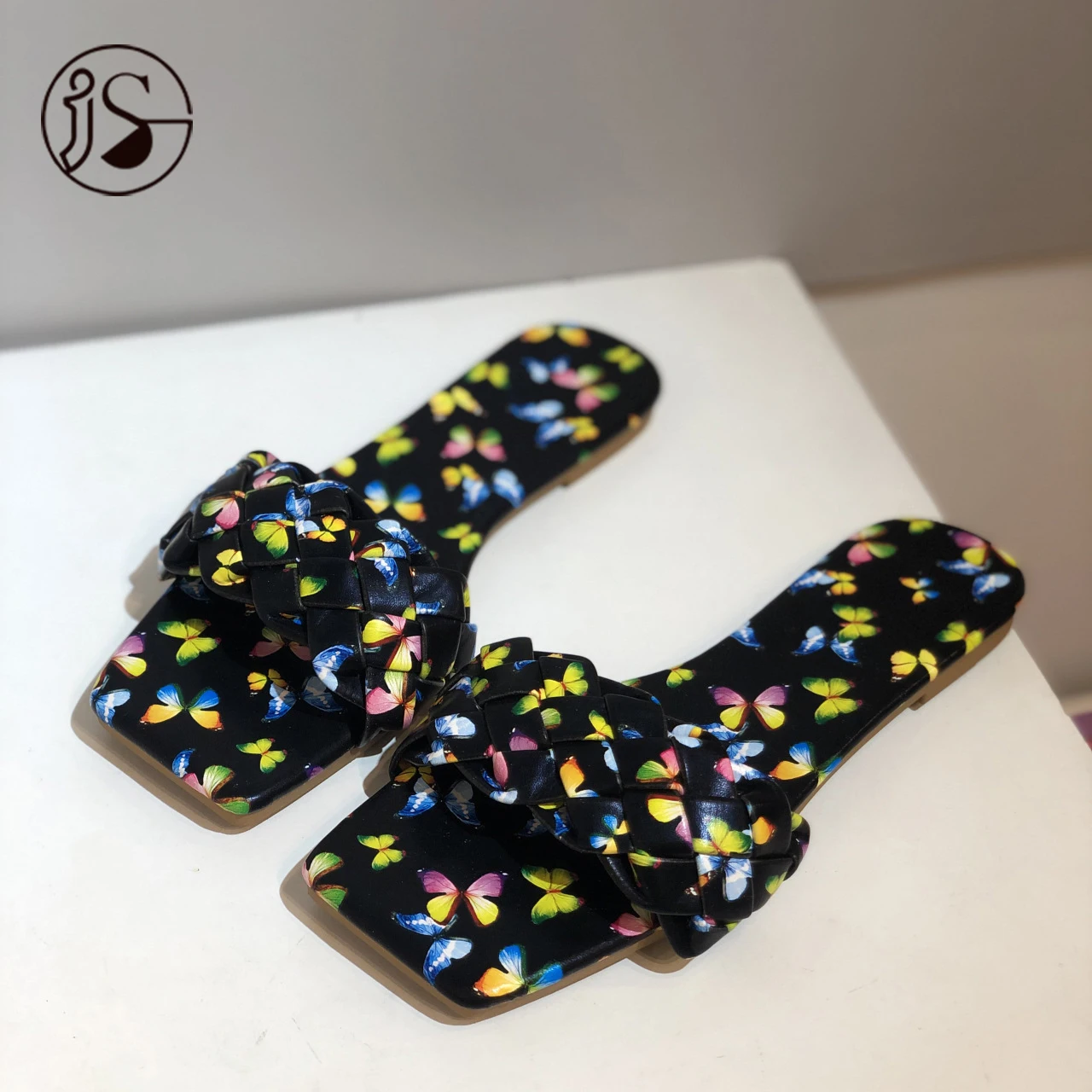 

2021 fashion colorful shoes for women fancy weave summer sandals soft comfort women slippers, Picture