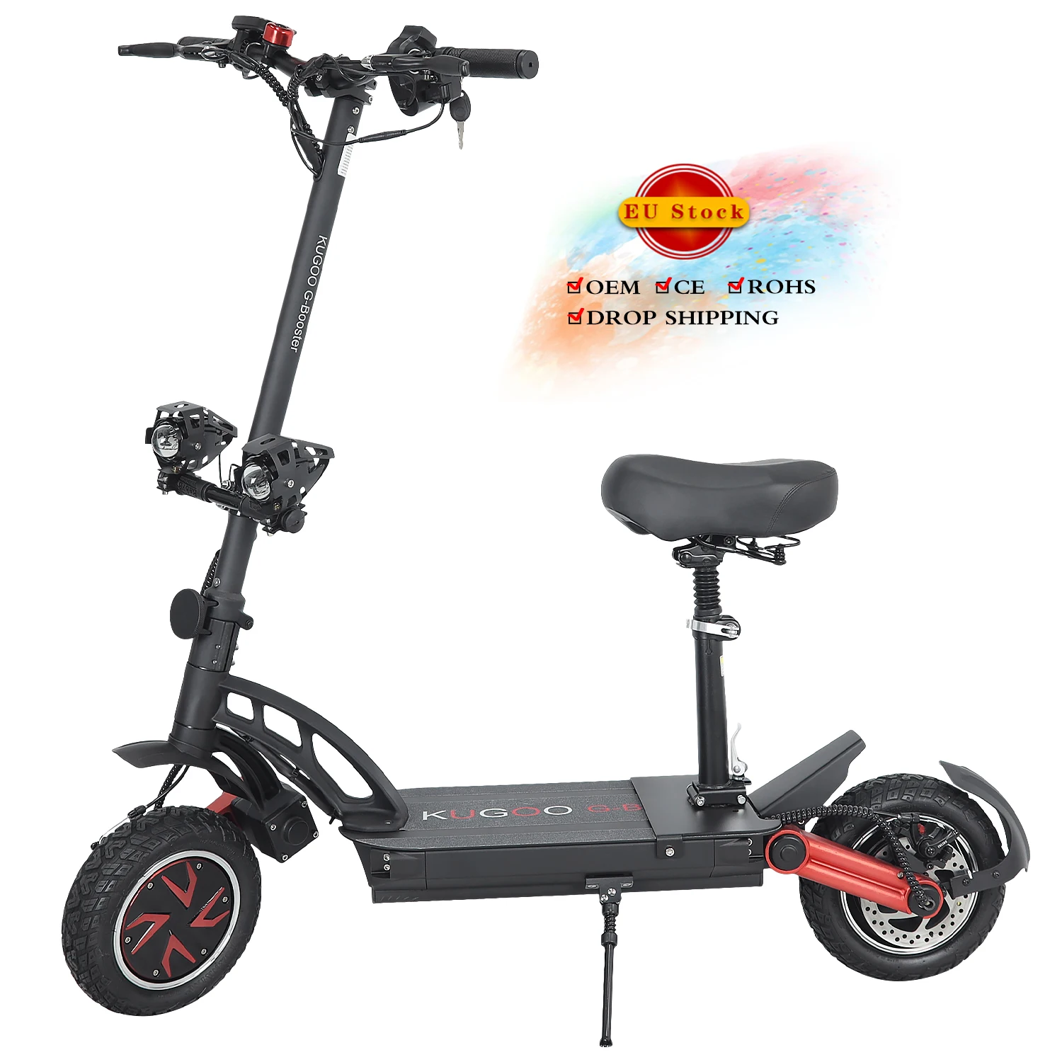 

Europe stock Kugoo G booster scooter electric10inch 23Ah 48v 55km/h 800W*2 1600W dual motor 80km e scooters with LED display