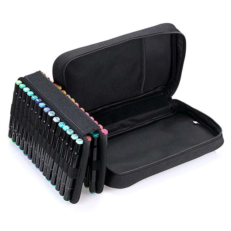 
Coloring Pencil Case 60 Slots Pencils/Gel Pens Organizer Travel Case Zipper Carrying Portable Pencil Markers Pen Holder 