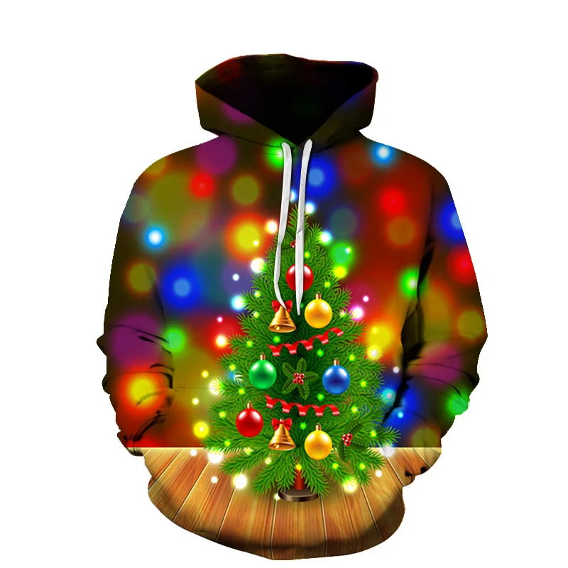 

Christmas Hoodie 3D printed Christmas tree hoodie
