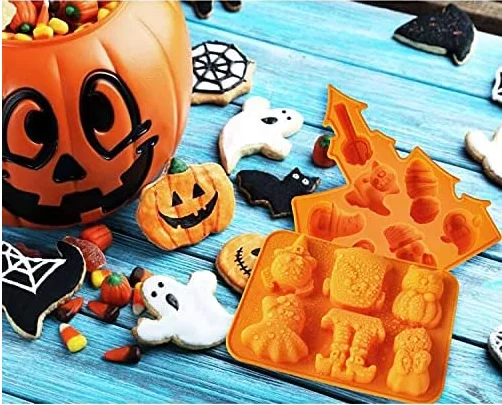 

Halloween Silicone Baking Molds Nonstick Ghost Pumpkin Chocolate Fondant Cake Moulds, Customized color