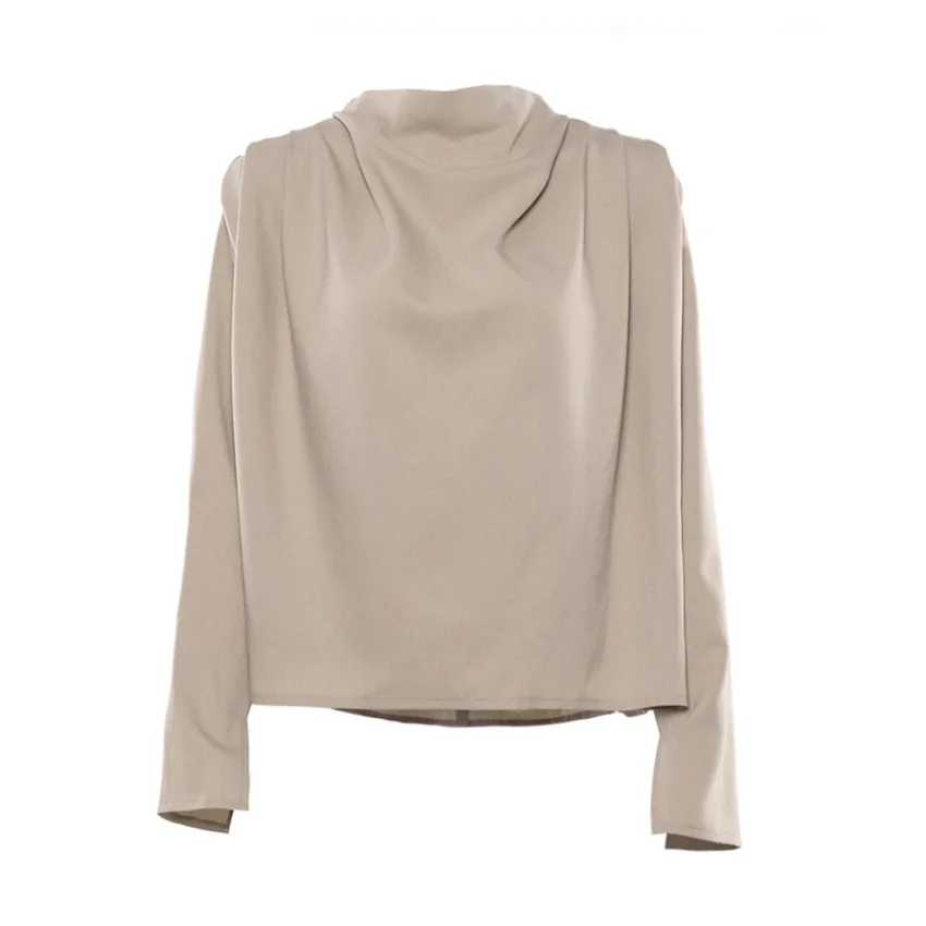 

2020 New Arrivals elegant Vintage Women T-shirt Solid Color Long Sleeve Tops