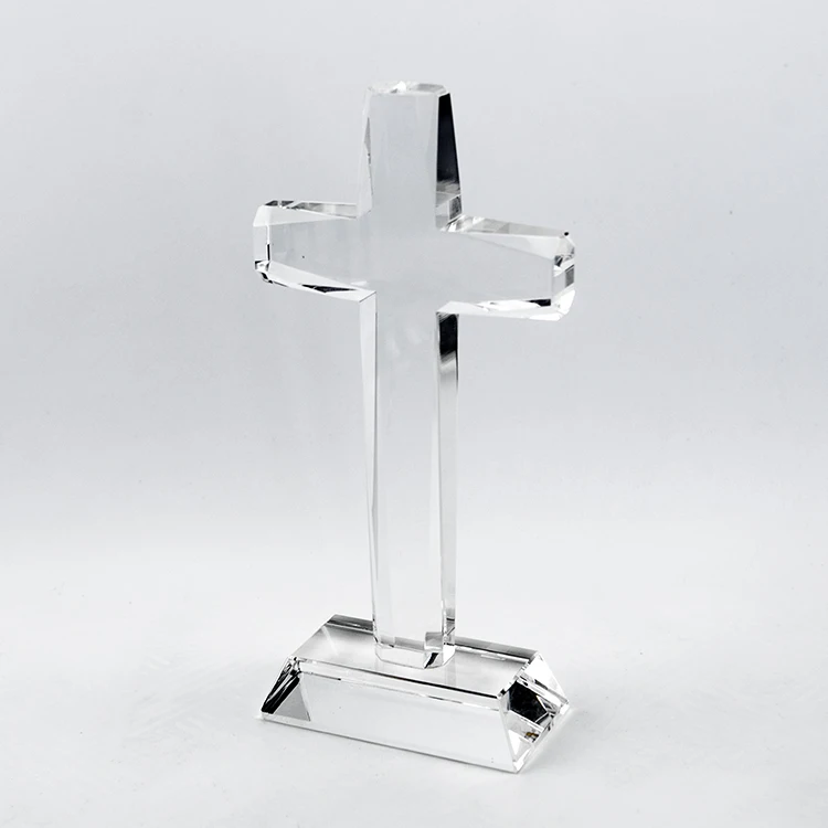 Factory Wholesale K9 Crystal Glass Cross Custom Clear Crystal Cross