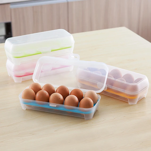 

Kitchen Refrigerator Freshness Preservation Storage 10 Positions Plastic Egg Tray Storage Boxes Container Organizer