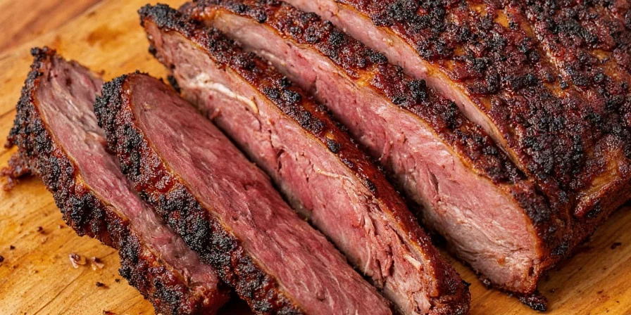 Sliced brisket served with sides