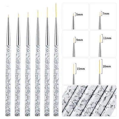 

Fuhan 3pcs/6Pcs Nail Art Liner Brush Set Acrylic Nail Liner Detail Brush Nail Art Manicure Polish Tools, Accept customized