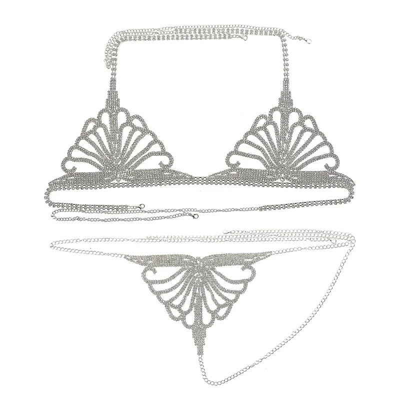 

Pantie Sexy Sets Accessories Luxury Harness Rhinestone Bikini Womens Bra Fine Body Jewelry Chain