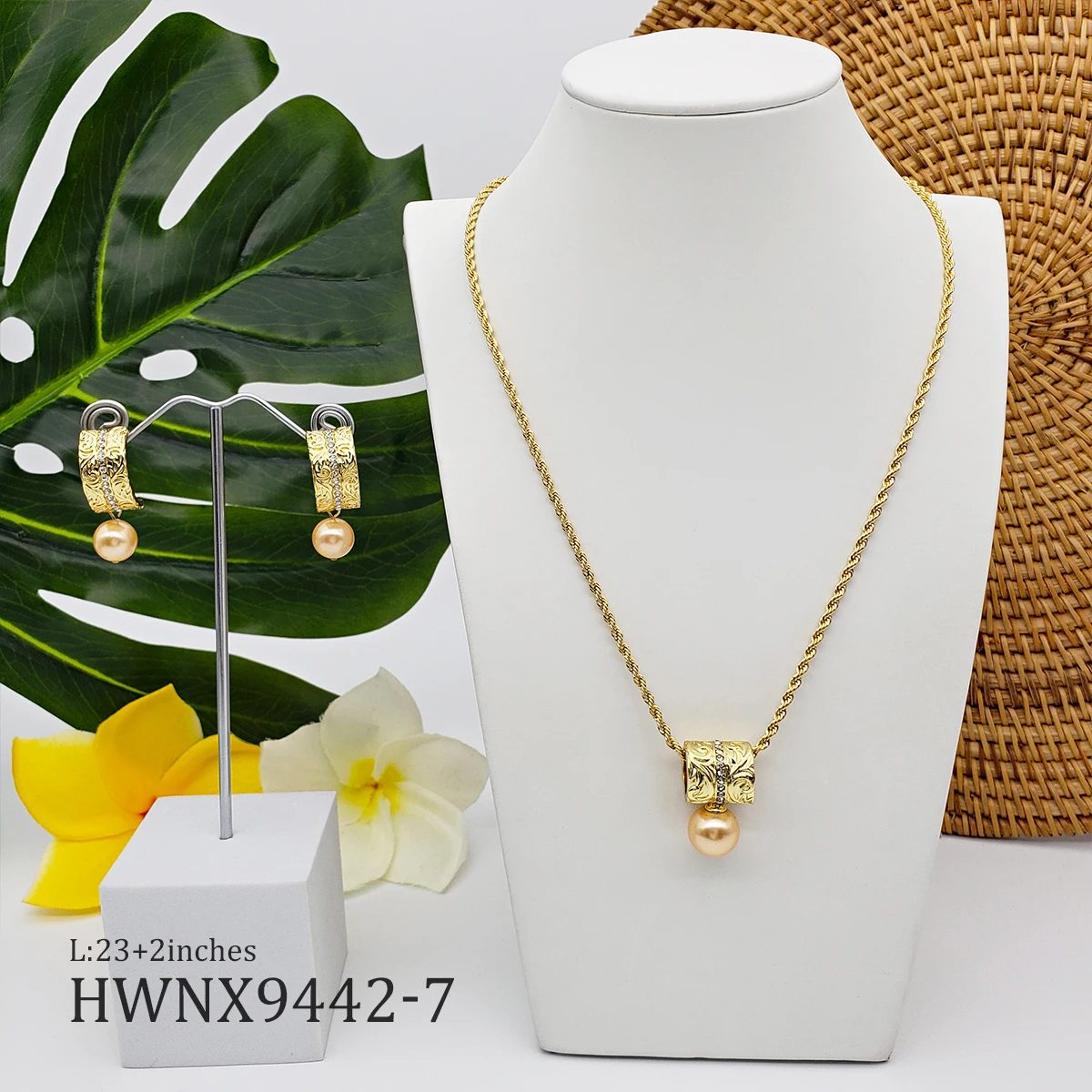 

Hawaiian jewelry wholesale set hawaiian gold set women necklaces and earrings sets