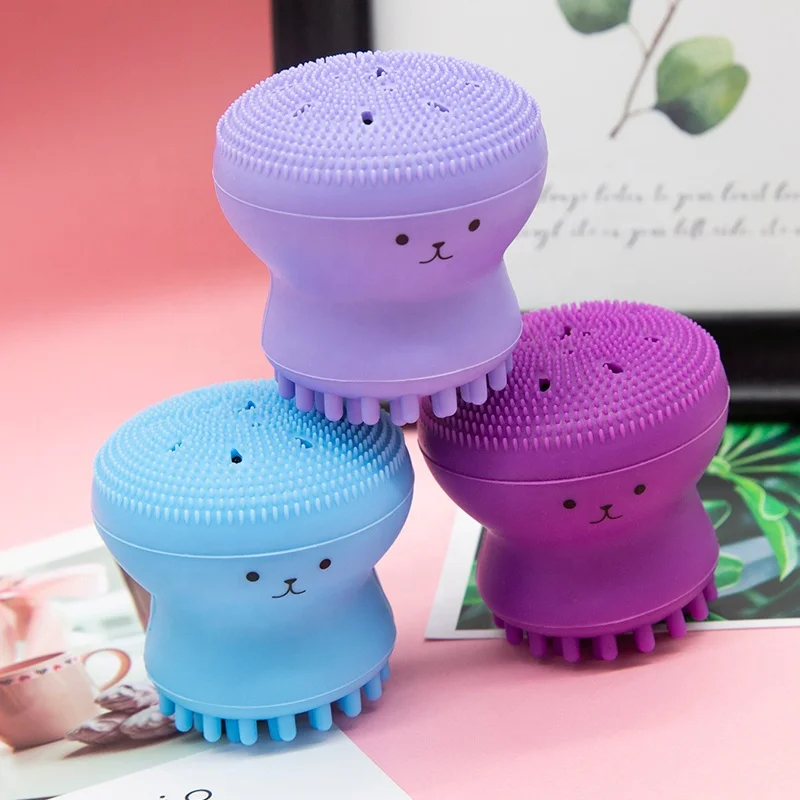 

Beauty products for women octopus shaped hand held exfoliating soft silicone face brush deep cleansing