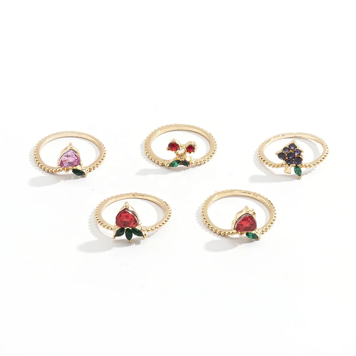 

Jotome Fruit series bling rhinestone charm ring, As picture