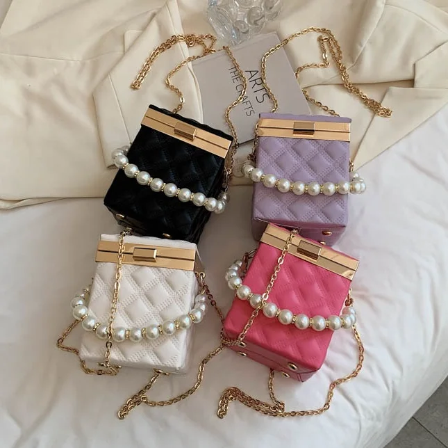 

2021 Hot Sell Young Lady Pink Box Hand Bags Girls Popular Handbags For Woman Trendy Purses