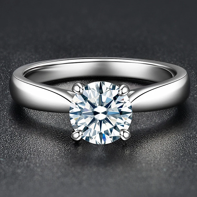 

Luxury 0.5/1.0/2.0/3.0ct Moissanite Ring Engagement Classic Diamond Princess Women Wedding Ring Sterling Silver 925 YGDR10065