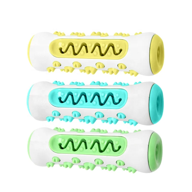 

Factory Wholesale Durable Dog Molar Rod Pet Dog Teethbrush Toys Interactive Dog Dental Chew Toys, Yellow/lake blue/green