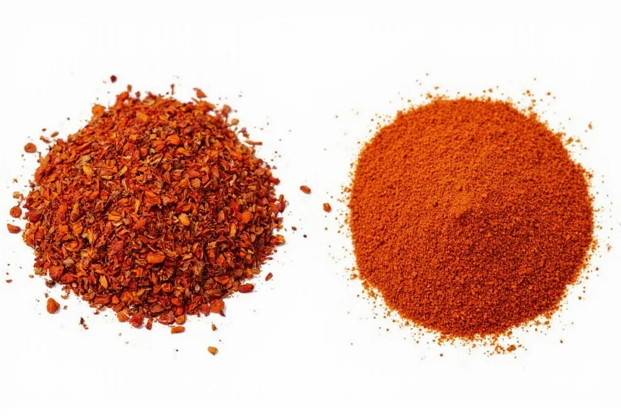 Chili flakes and red pepper flakes in spice jars with recipe cards