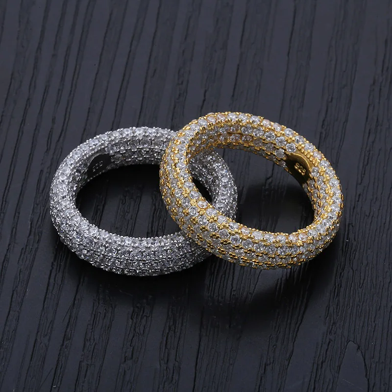 

Trend 925 silver Iced Out Hip Hop Ring For Men Jewelry