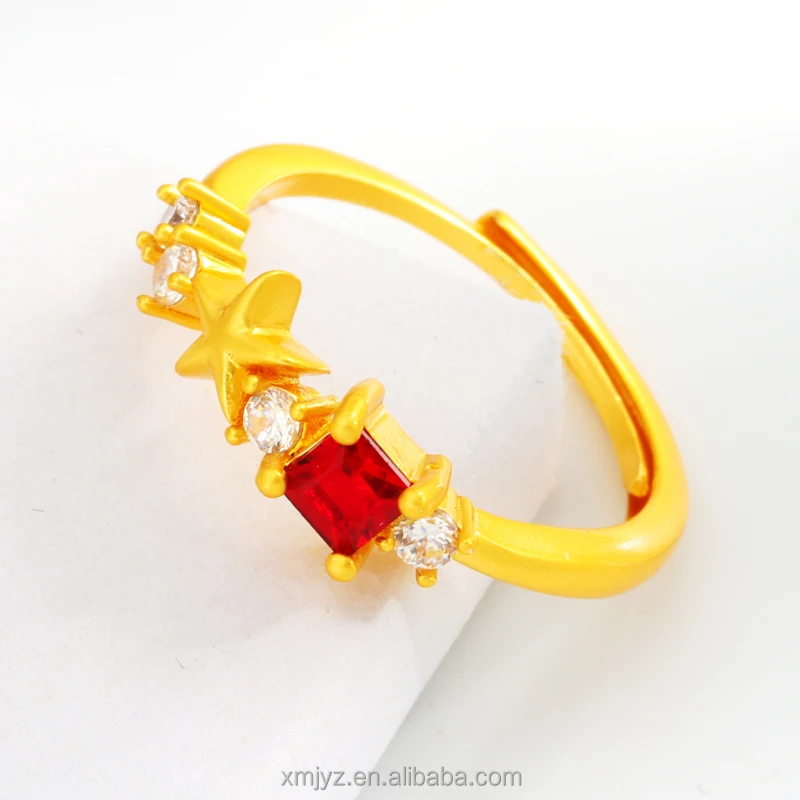 

New Product Wholesale Five-Pointed Star Multi-Diamond Ring European And American Creative Brass Open Ring Female