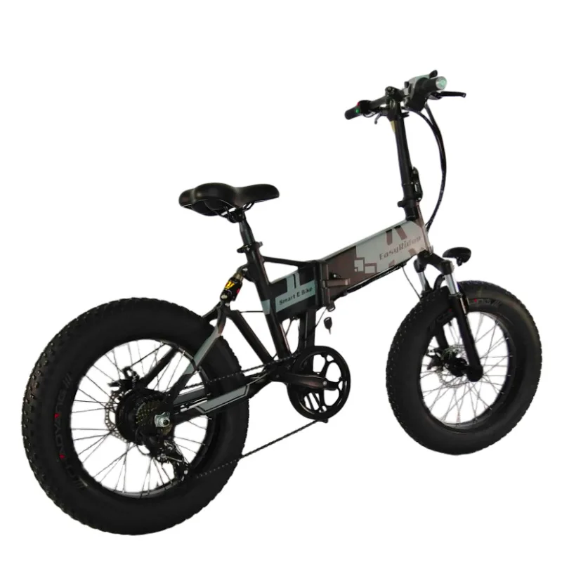 

Fantas-BL202001 Snow electric bicycle 20inch foldable fat tire e-bike cheap ebike, Gray blue black