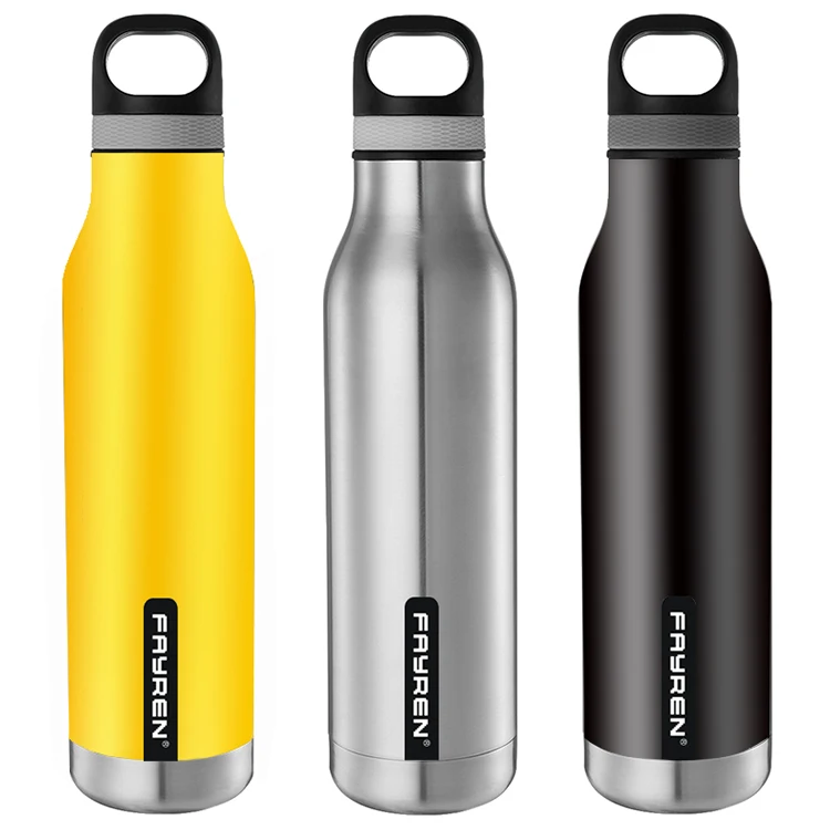 

Factory Double wall custom stainless steel bulk vacuum flask insulated drink water bottle with handle, Customized color