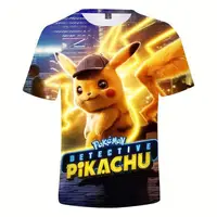 

T-shirt 3d Pokemon Go Fashion Pikachu Tops Pikachu Printed Harajuku Hiphop T Shirts Short Sleeve Men Round Neck T Shirts