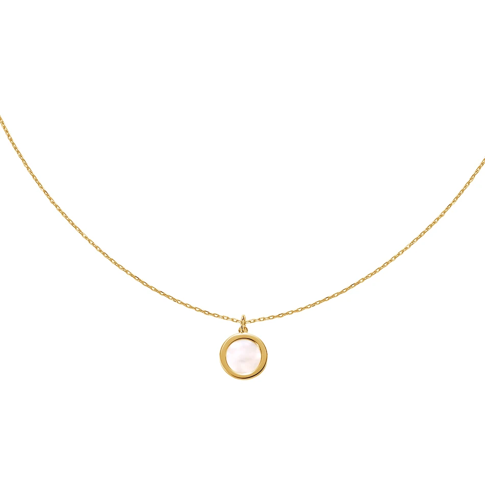

18k Gold Fashion Jewelry 925 Sterling Silver Pearl Round Shape Pendant Necklace For Women