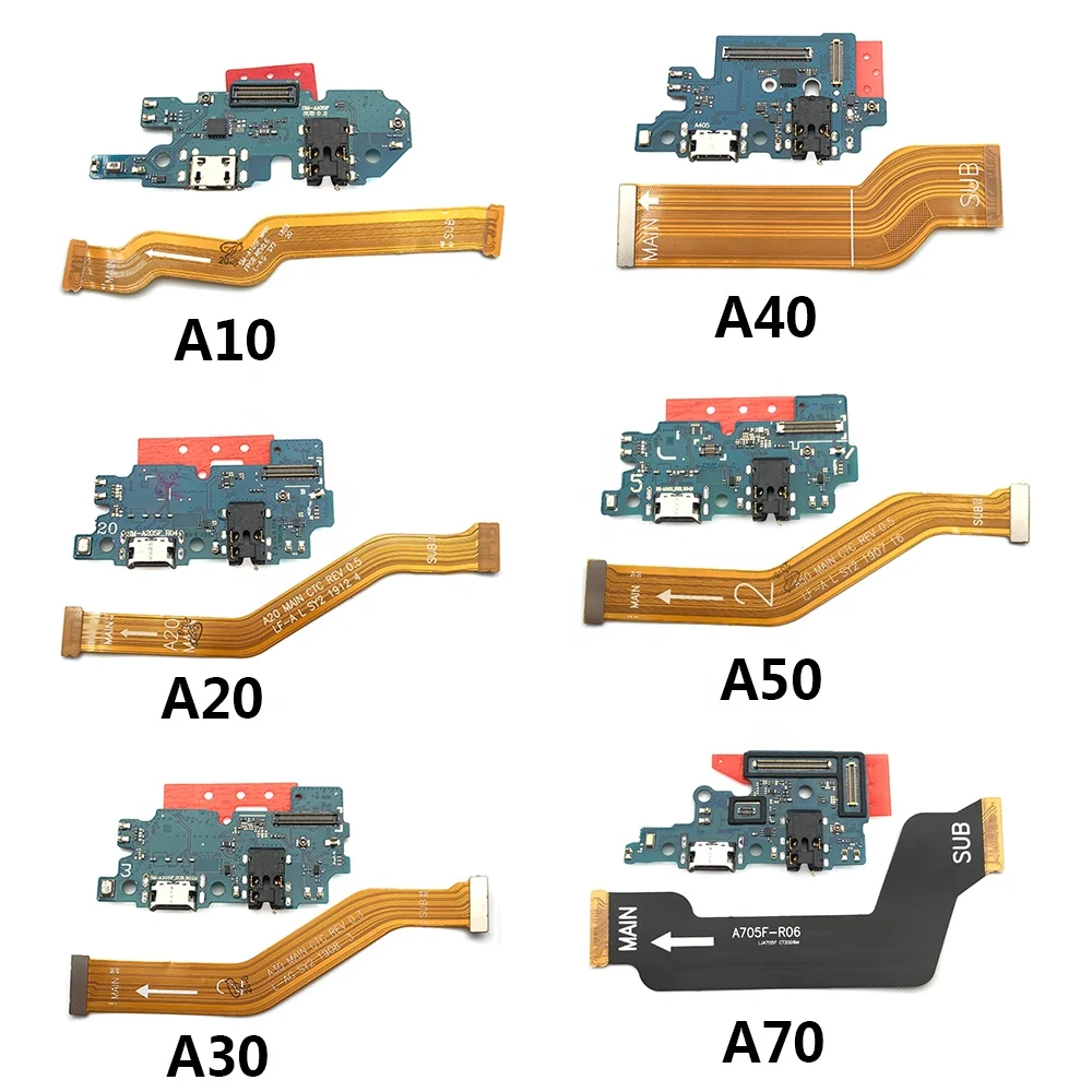 wholesale usb charging port dook connector + motherboard flex cable for samsung galaxy a10 a14 a30 a40 a50 a73 a80 placa de carg