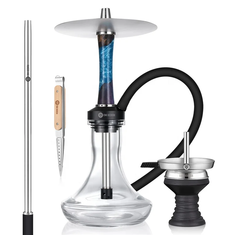 

Yimi Hookah High Quality Wood Premium Resin Hookah Shisha with Replaceable drum 5 Color Available In Stock