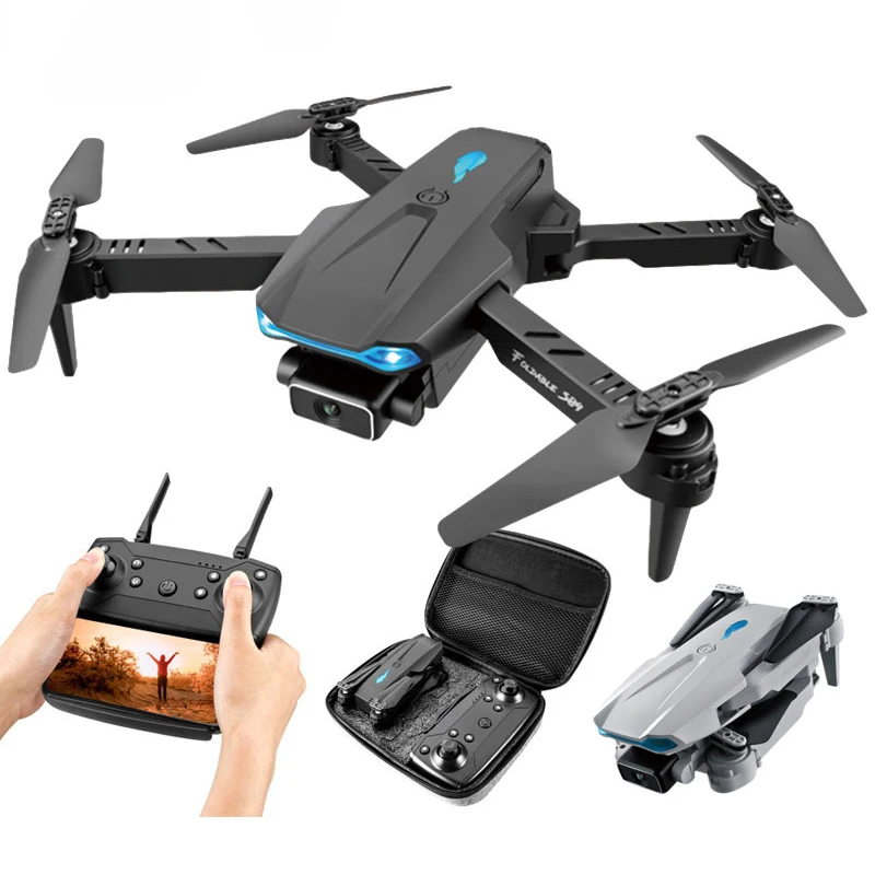 

GPS S89 Drone Fixed Height 4K Dual HD Camera Professional Aerial Photography Brushless Foldable Quadcopter, Black gray