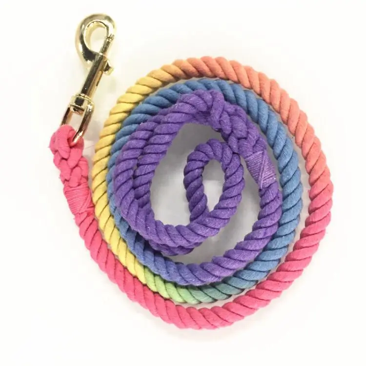 

Wholesale Braided Cotton Heavy Duty Strong Durable Handmade Dog Leash Rope, As pictures