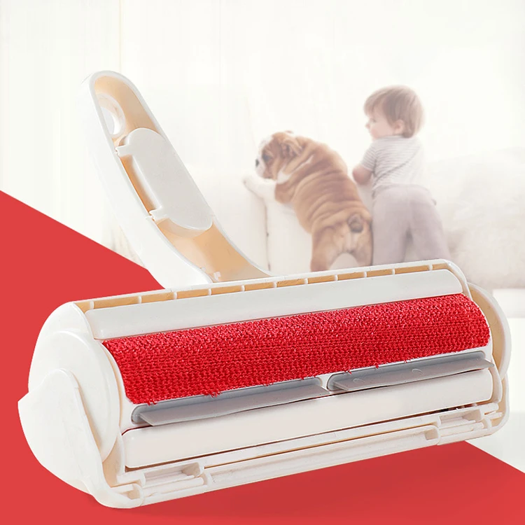 

Pet hair fur cleaning lint roller remover, 18 inch roller cover lint free, Light bule/ red custom color
