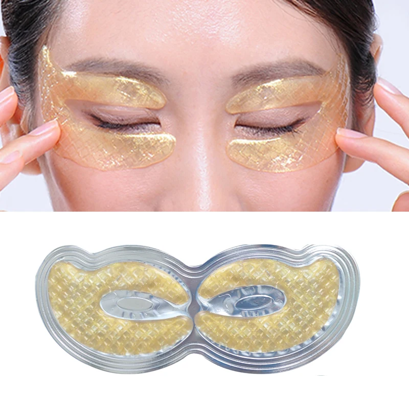 

Private label custom logo collagen crystal eye bags mask dark circles removal 24k gold hydrogel eye patch