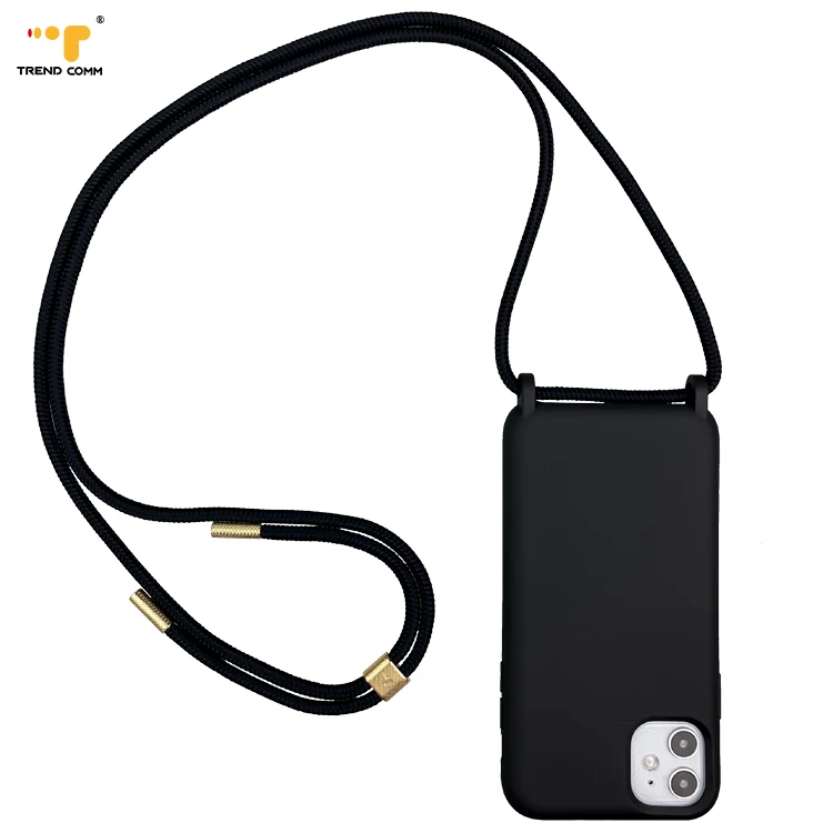 

For iPhone 12 Detachable Strap Silicone New Color Phone Case Mobile Necklace Case