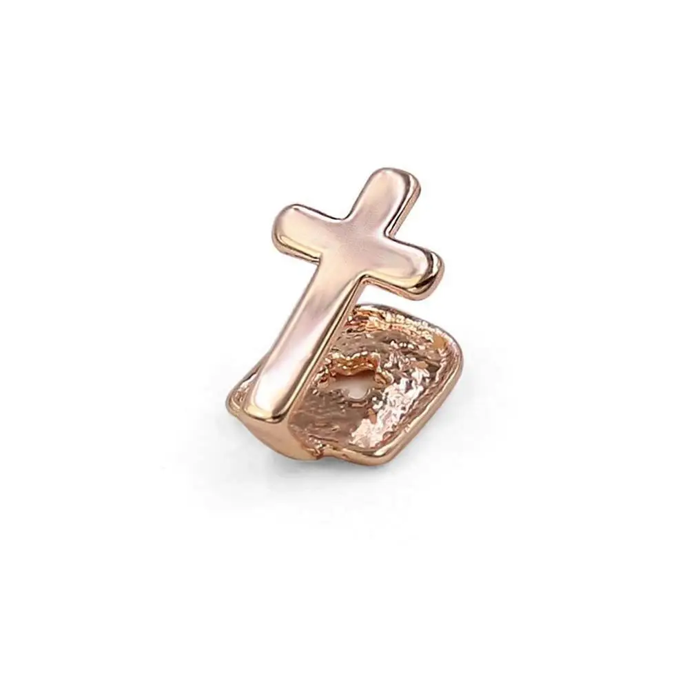 

2020 Copper Alloy Dental Part Jewelry Gold Plated Cross Single Hip Hop Grills Teeth Grills Ice Out Grillz For Teeth, Gold, silver,rose gold
