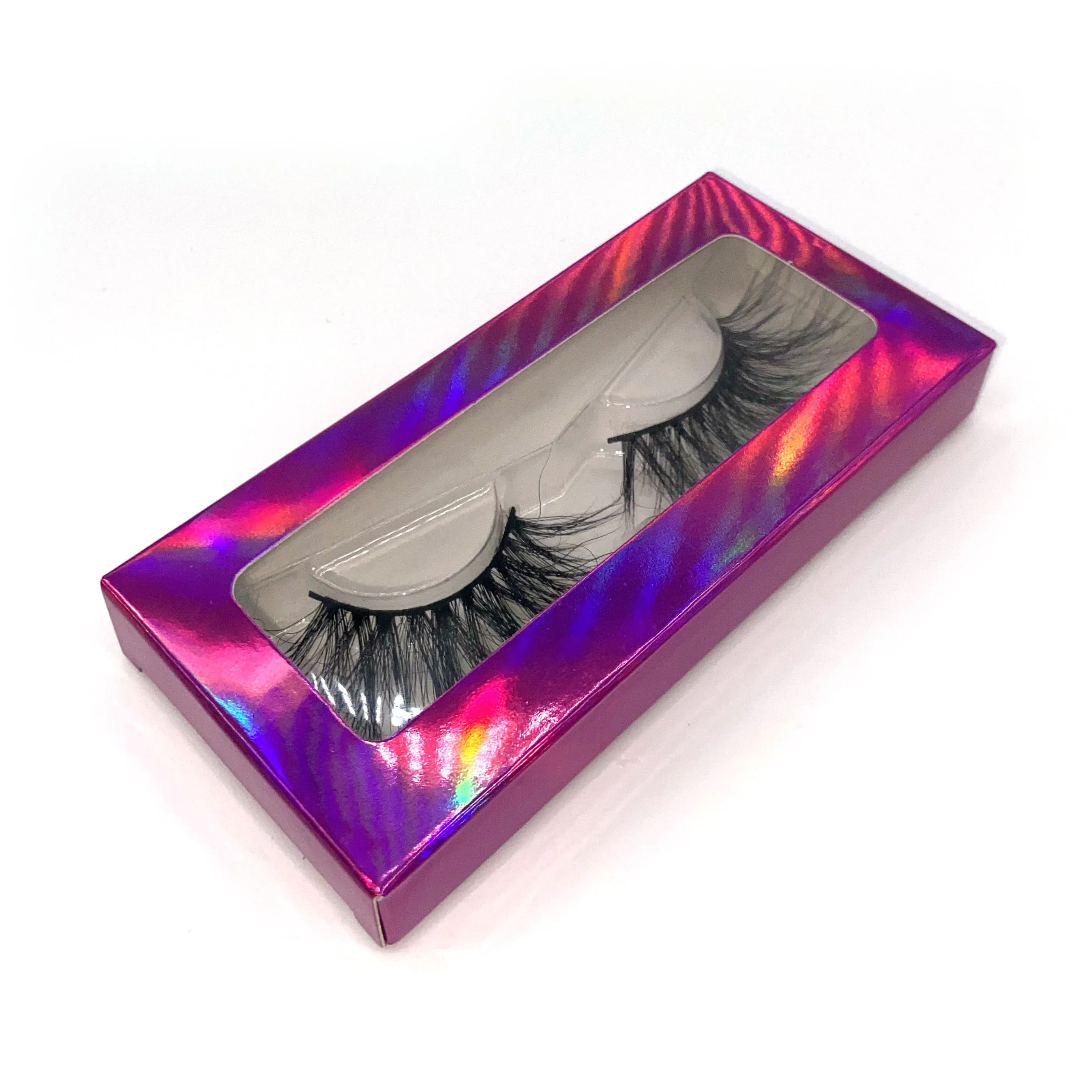 

empty logo wholesale false pink custom eyelash packaging box
