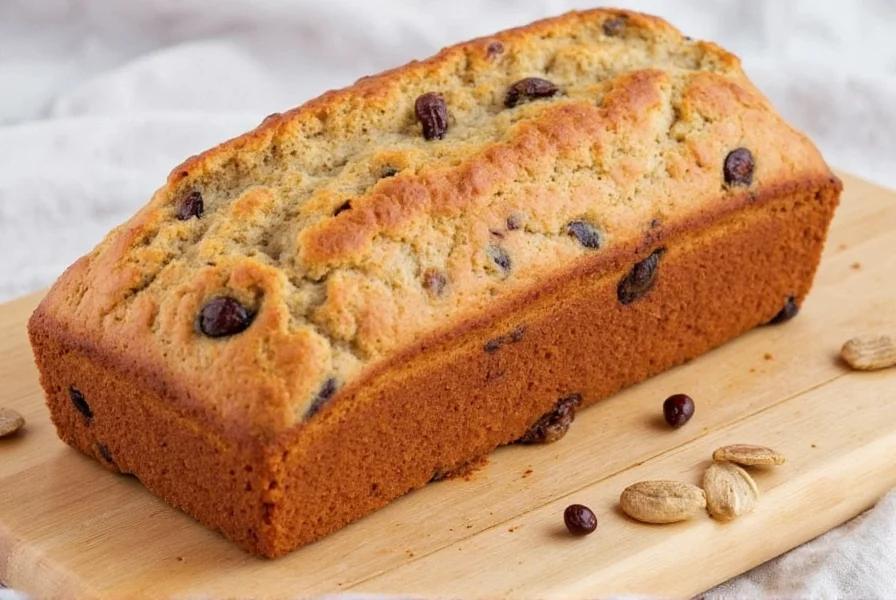 Close-up of freshly baked raisin cinnamon bread with visible swirl and plump raisins