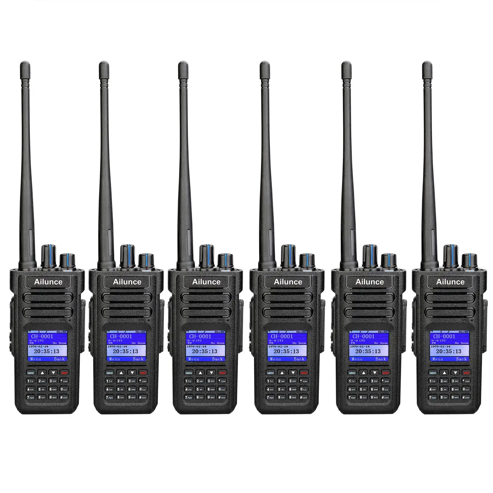 

6Pack professional radio set Ailunce HD1 UHF+VHF Dual Band DMR Amateur Digital IP67 Waterproof GPS Two Way Radio