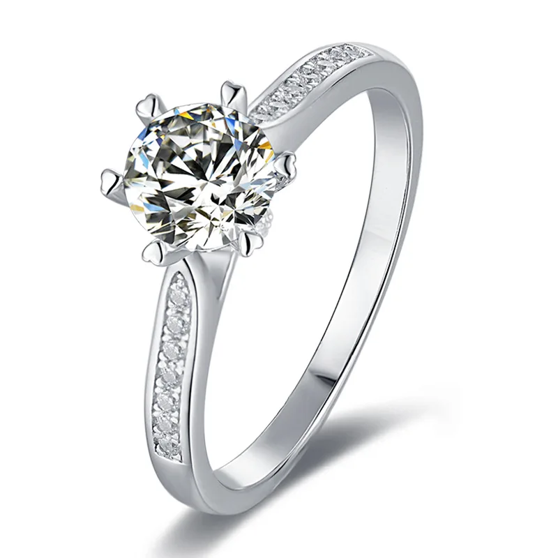 

Luxury design 1 Carat moissanite d color engagement diamond ring