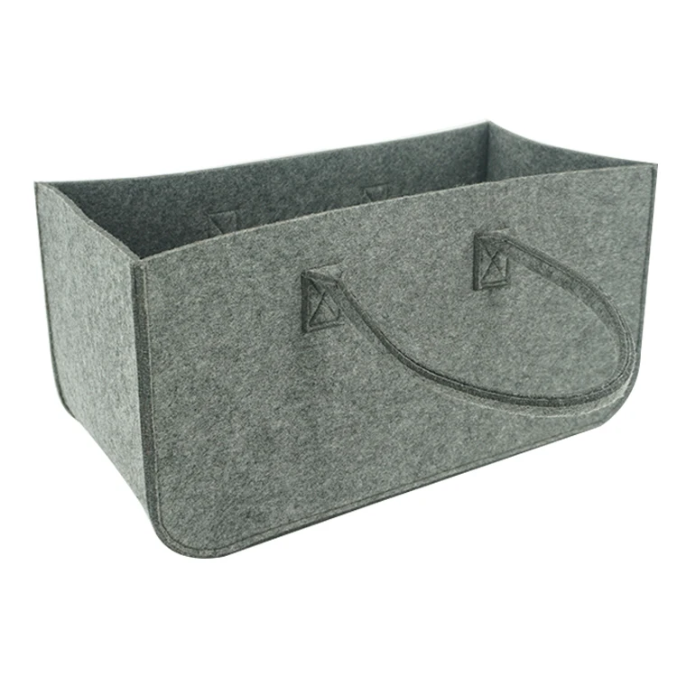 

High Quality Felt Storage Basket Customized Felt Firewood Bags Basket For Firewood With Handles