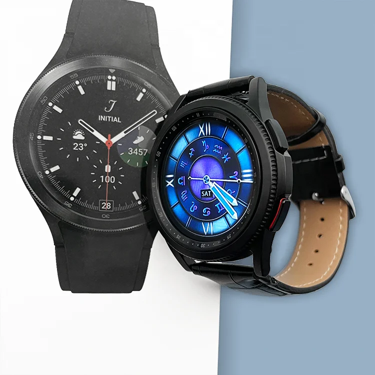 

S4 Classic Smartwatch Rotating Bezel 1.3 Inch Screen Sports Bracelet BT Call Galaxy Watch S4E Smart Watch, Black/silver/gold