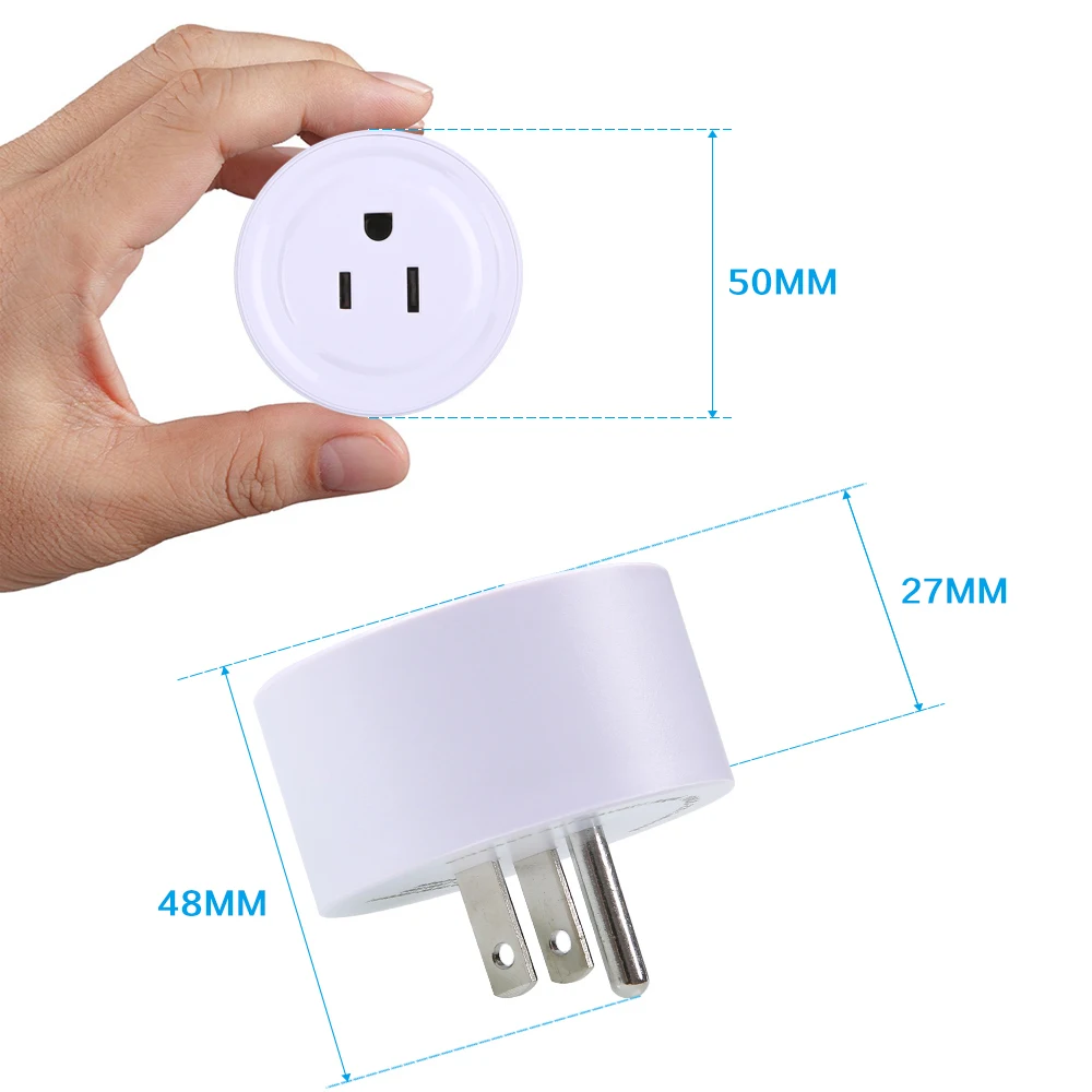 

Wifi Smart Plug Wi-Fi Enabled Mini Socket App Remote Control Wireless Portable Automatic Timer Sockets with ON/OFF Switch