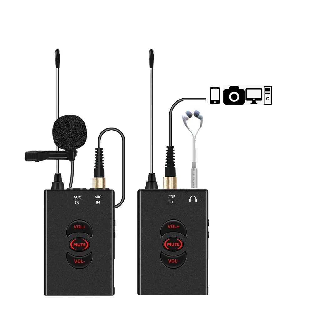 

Professional audio vlog recording intervierw teaching use camera mobile wireless clip microphone