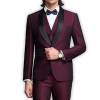 

Ywhola Men Three Pieces Of Business Suit Lapel Groom Tuxedo Slim Wedding Suit Groomsman Suit