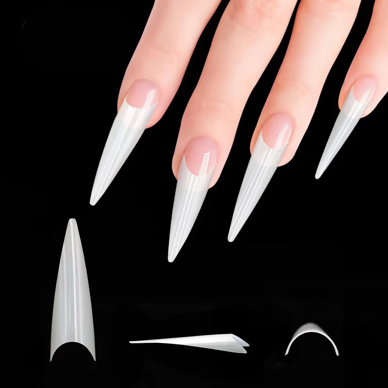 

Nail Tips French Stiletto Style Pointed