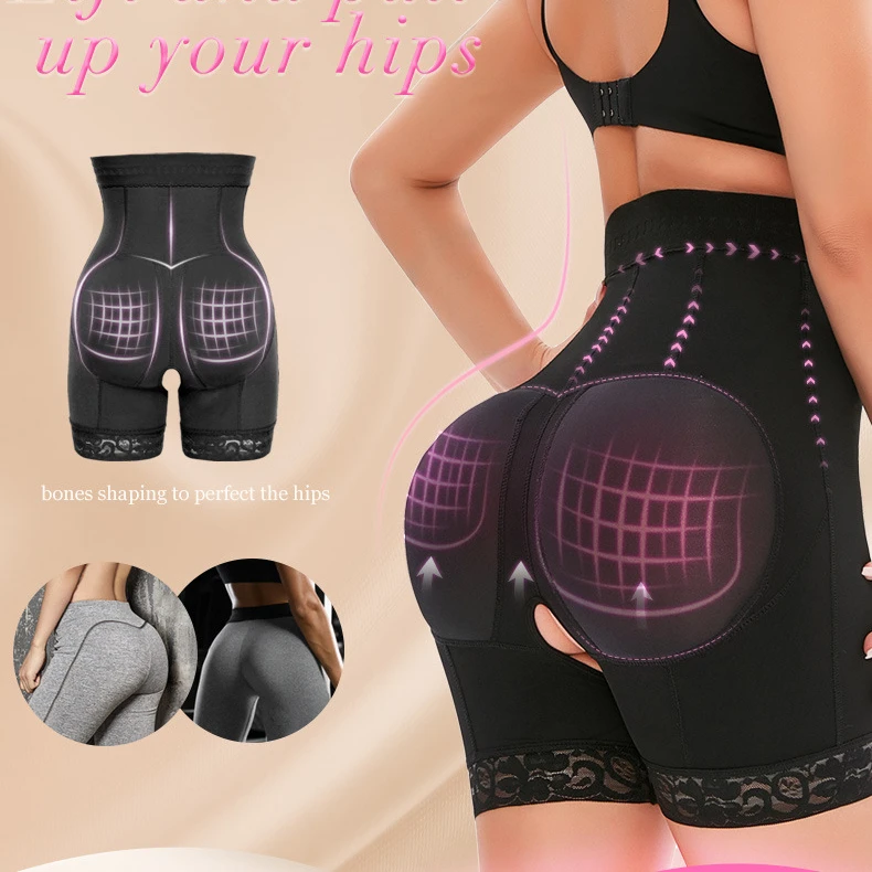 

New Arrival High Waist Tummy Control Seamless Enhance Hip Shaper Butt Lifter Shapewear Shorts, As showed